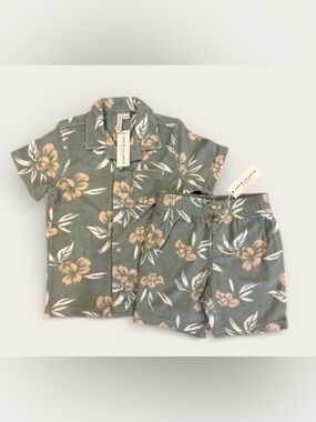NWT- Janie and Jack Tropical Floral Terry Matching Set